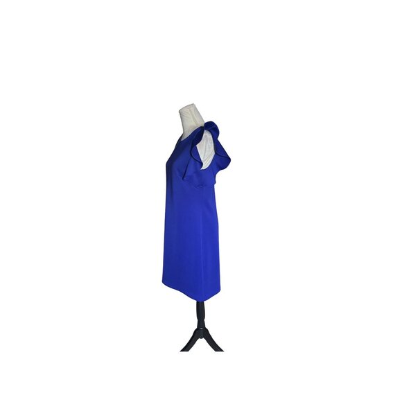Vince Camuto Royal Blue Sleeveless Ruffle Scuba Sheath Cocktail Dress Size 8 - Picture 3 of 8